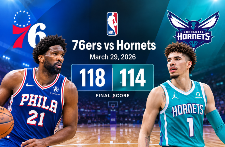 76ers vs charlotte hornets match player stats