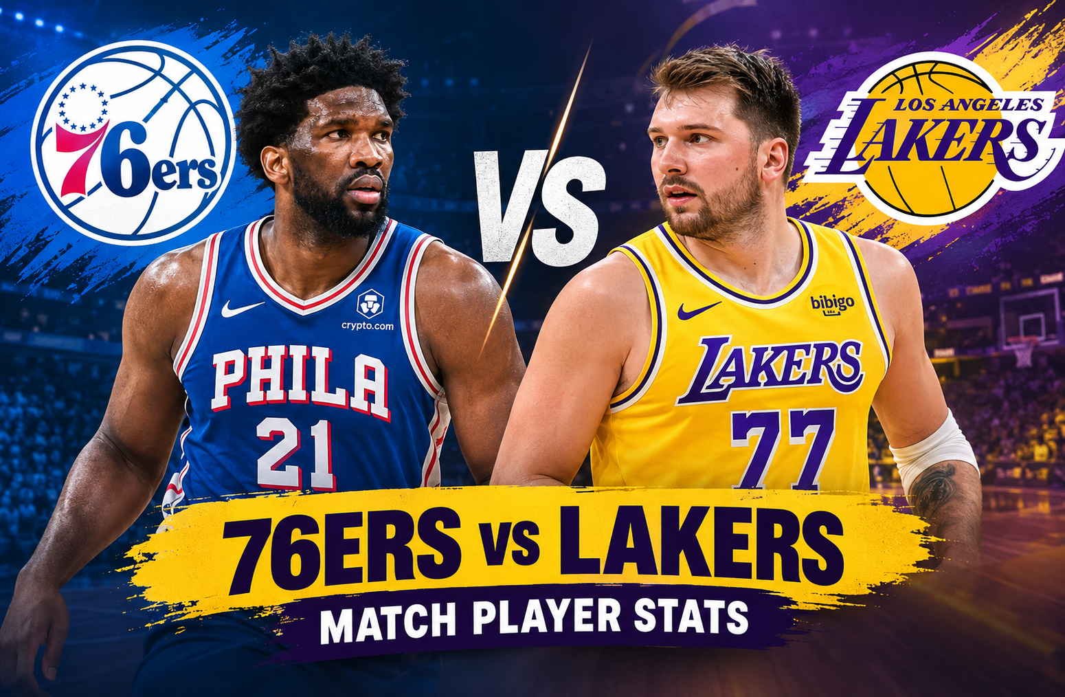 76ers vs Lakers Match Player Stats