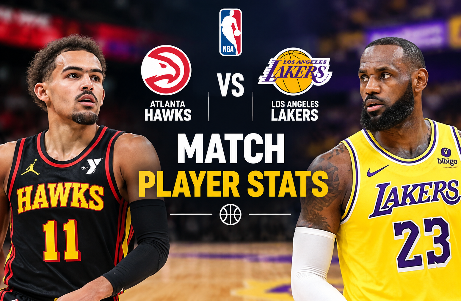 atlanta hawks vs lakers match player stats