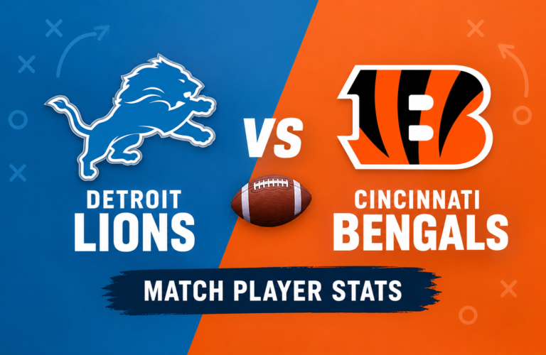 Detroit Lions vs Bengals Match Player Stats