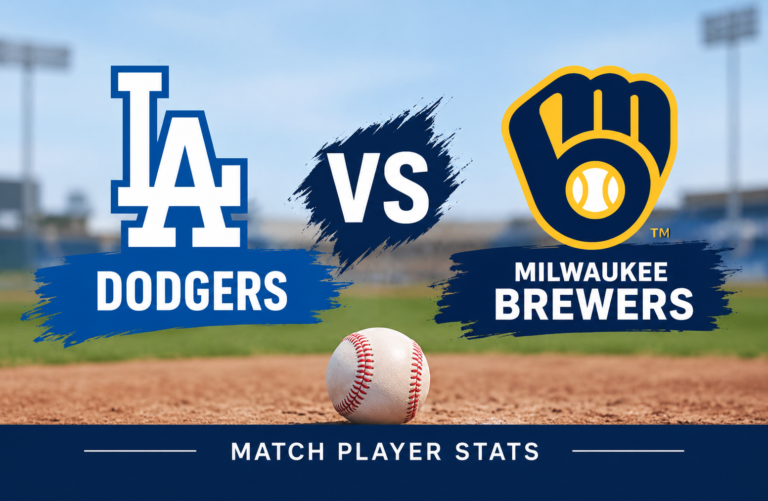 Dodgers vs Milwaukee Brewers Match Player Stats