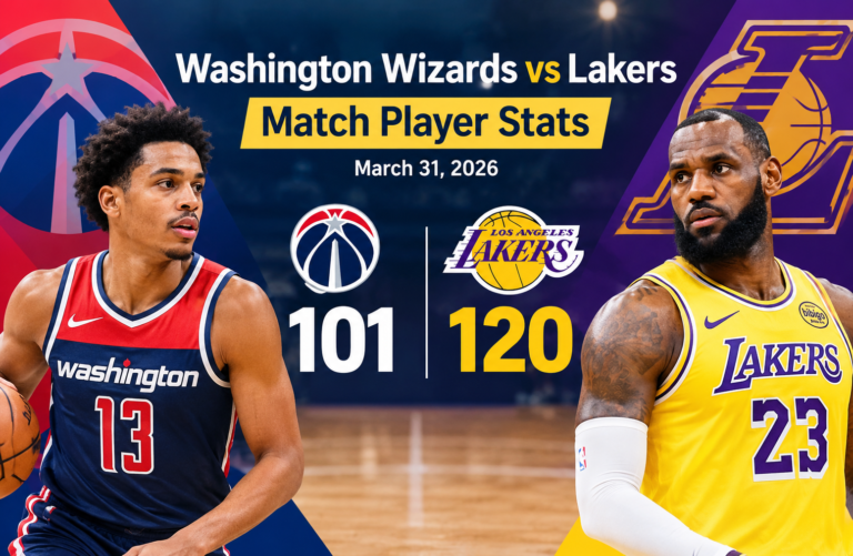 washington wizards vs lakers match player stats