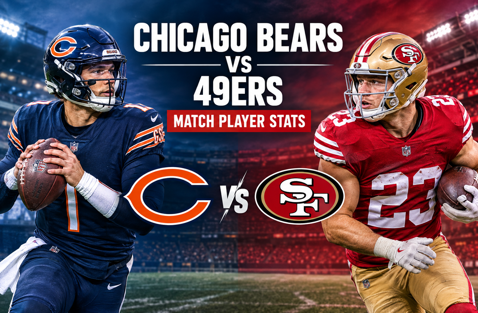 chicago bears vs 49ers match player stats