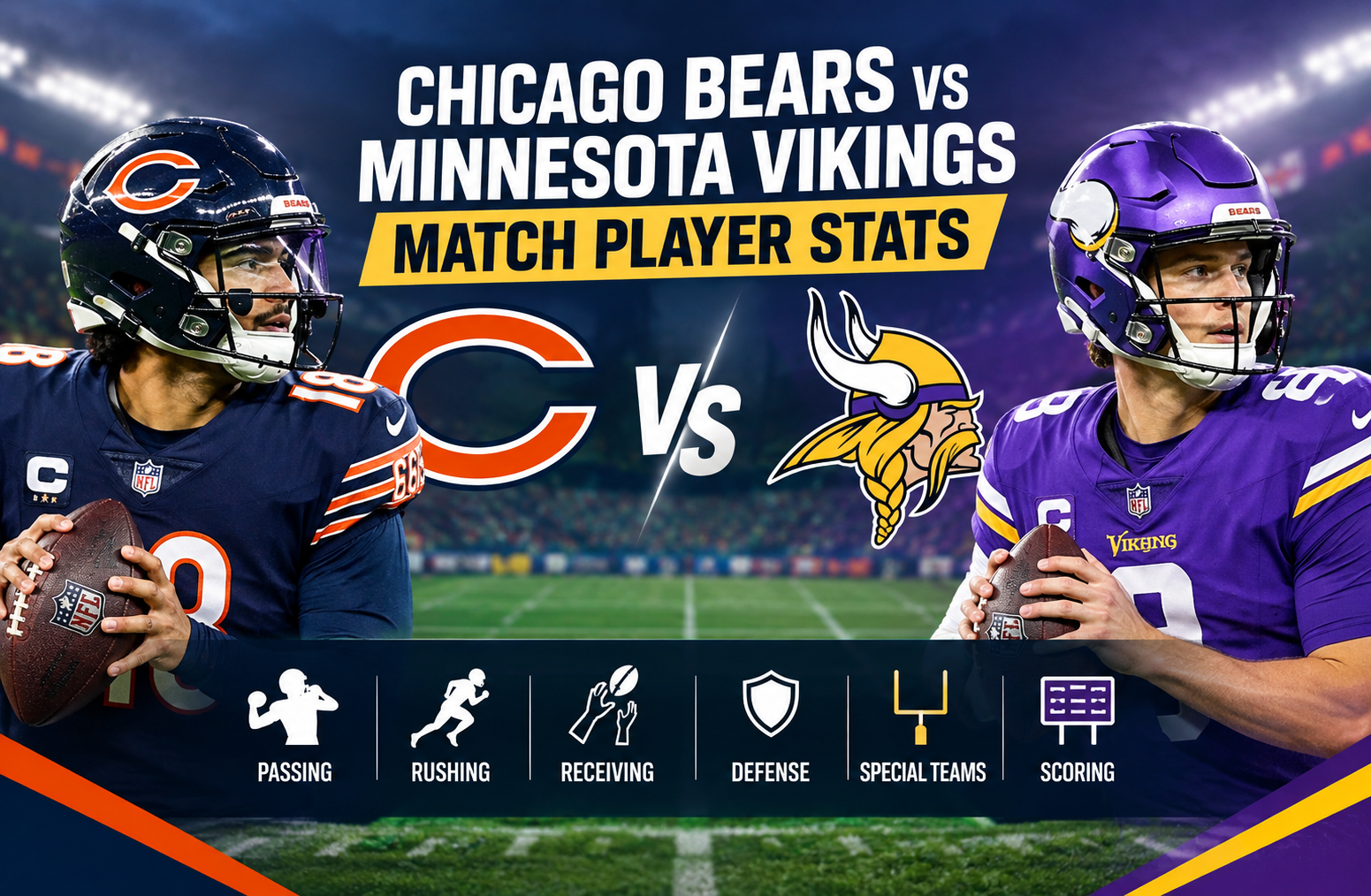 chicago bears vs minnesota vikings match player stats