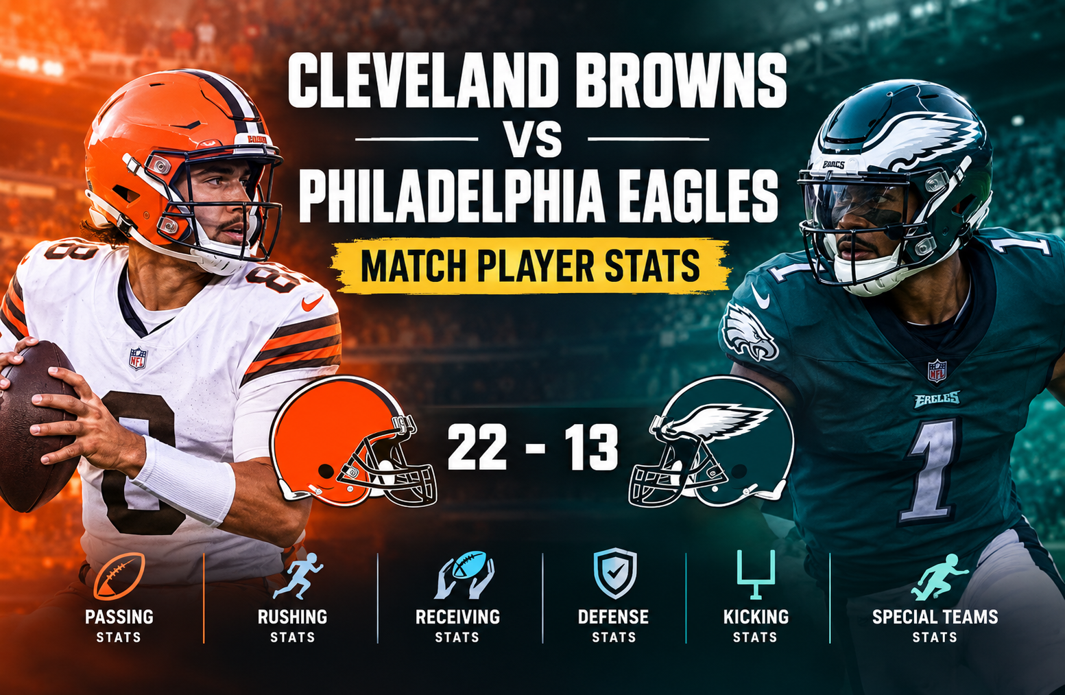 cleveland browns vs philadelphia eagles match player stats