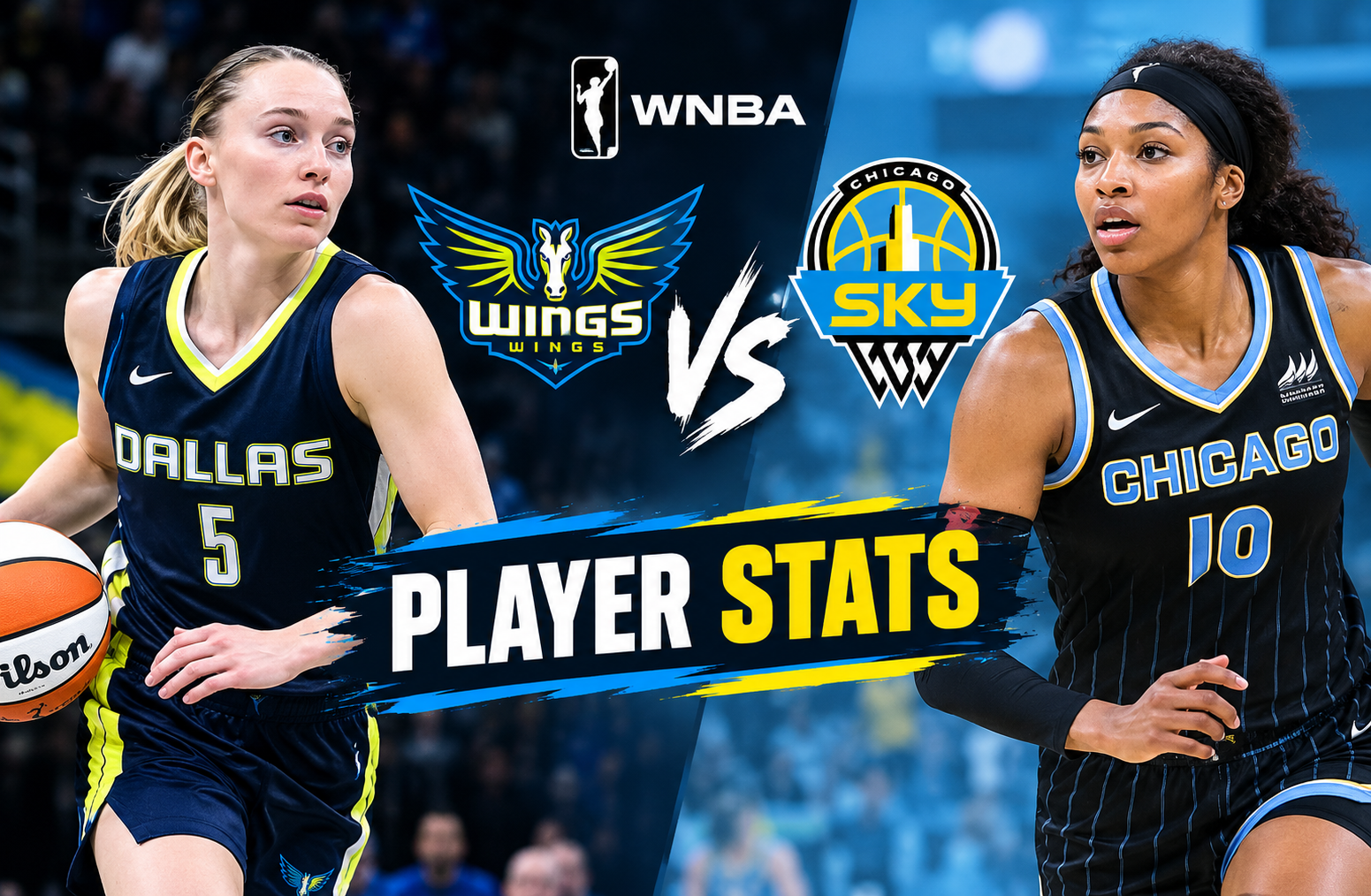 dallas wings vs chicago sky match player stats