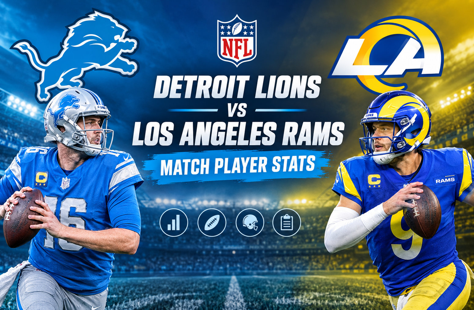 detroit lions vs los angeles rams match player stats