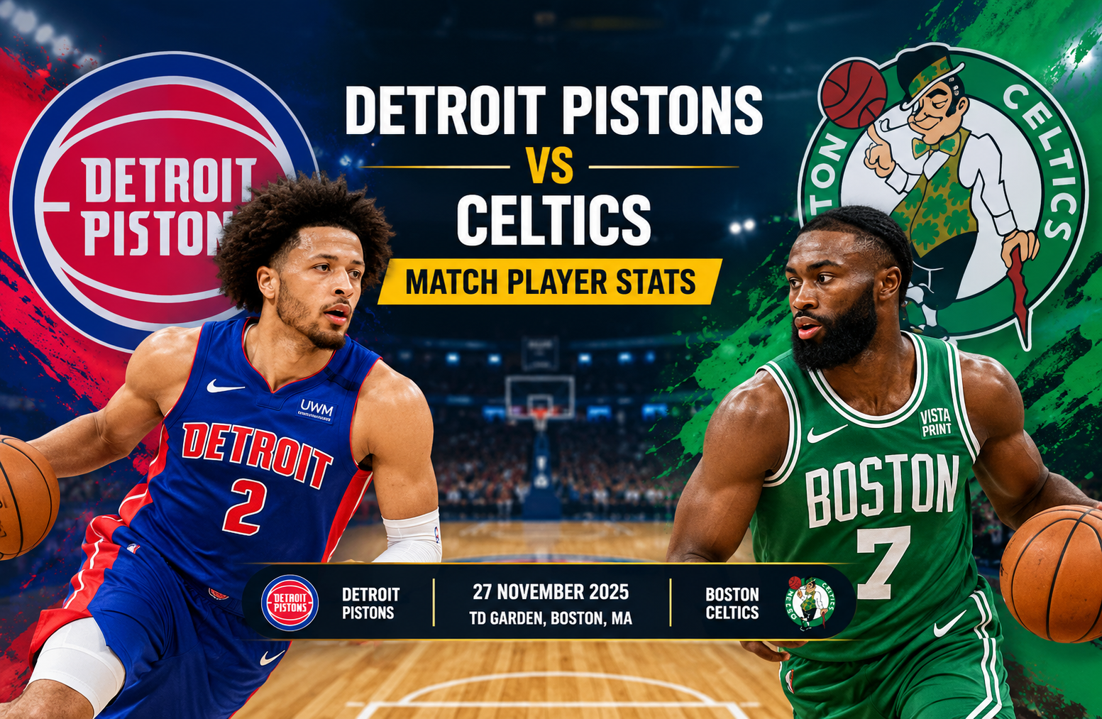 detroit pistons vs celtics match player stats