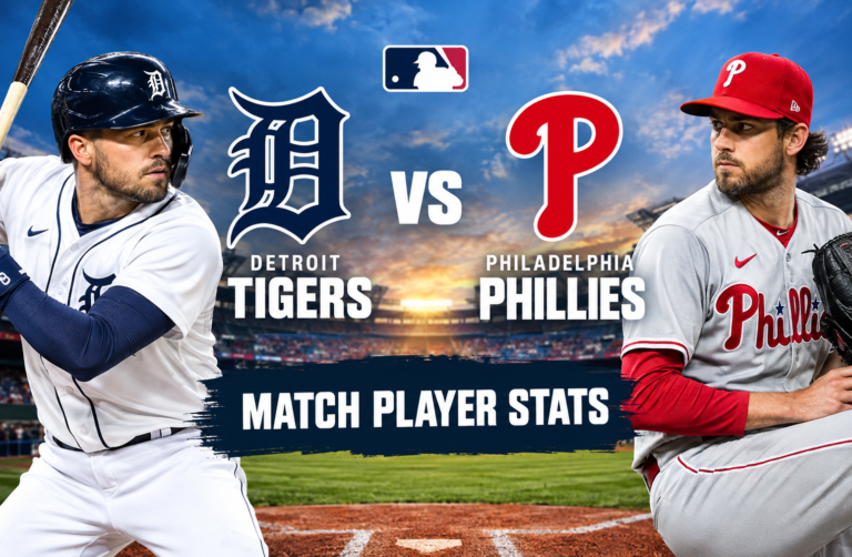 detroit tigers vs phillies match player stats