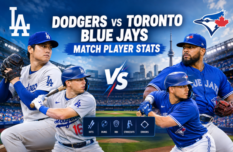 Dodgers vs Toronto Blue Jays Match Player Stats