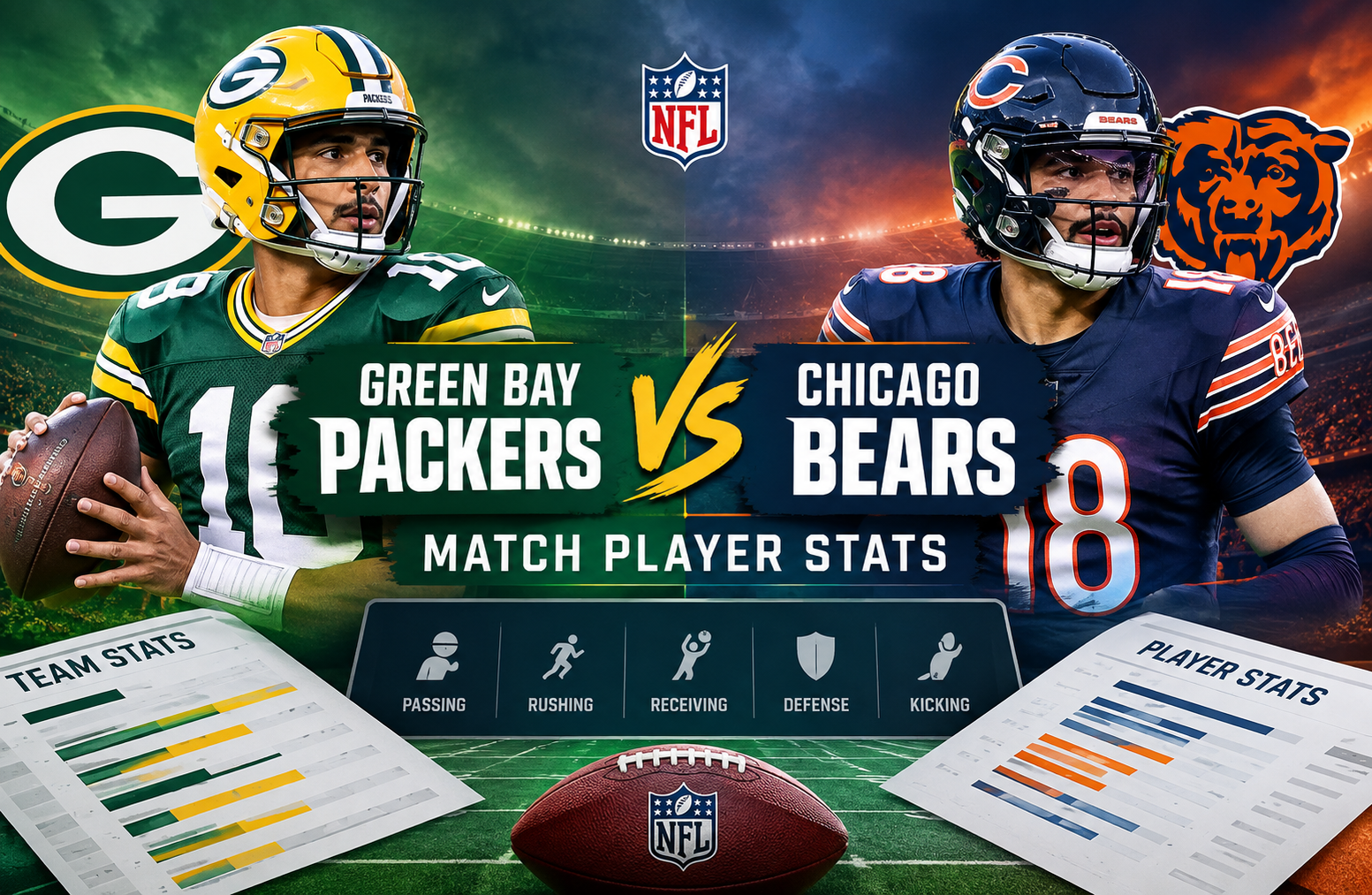 Green Bay Packers vs Chicago Bears Match Player Stats