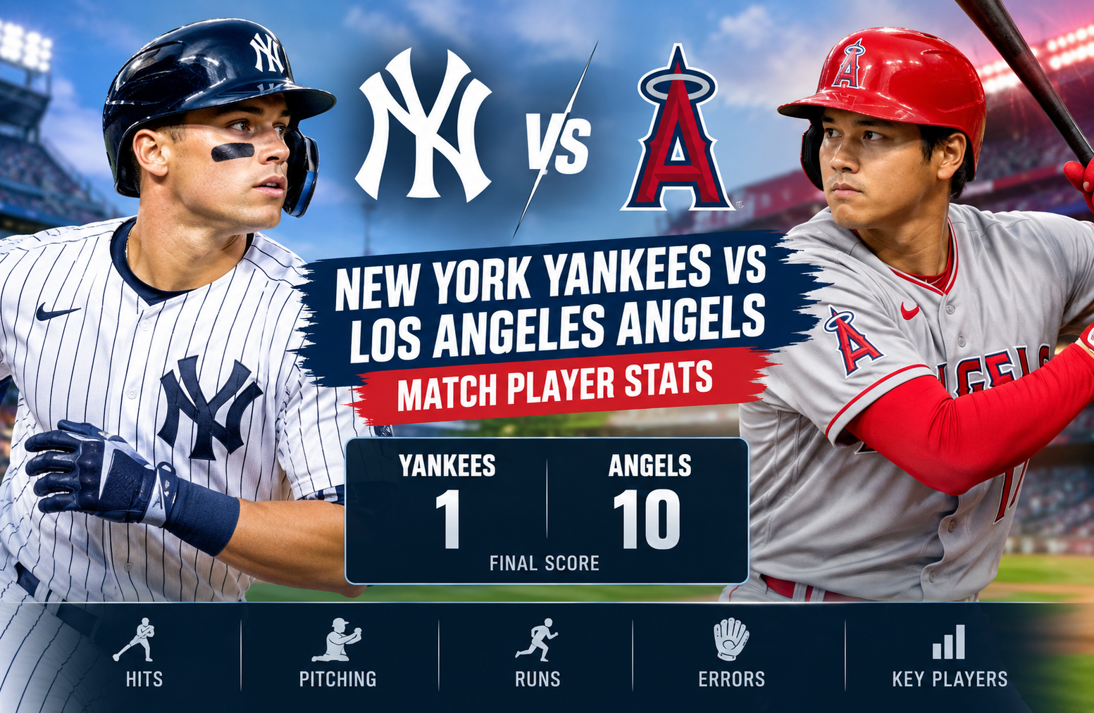 New York Yankees vs Los Angeles Angels Player Stats