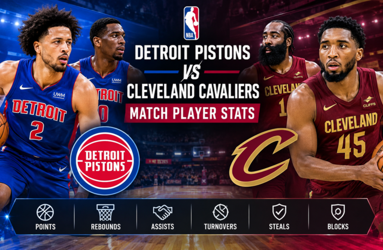 Detroit Pistons vs Cleveland Cavaliers Match Player Stats