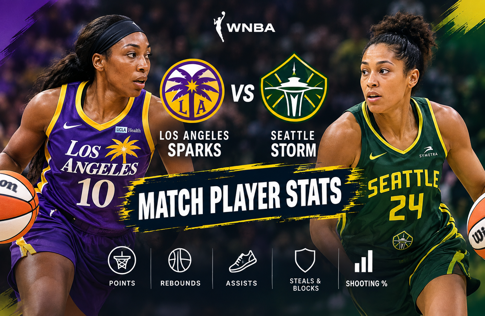 Los Angeles Sparks vs Seattle Storm Match Player Stats