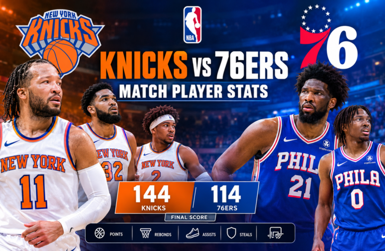 knicks vs 76ers match player stats
