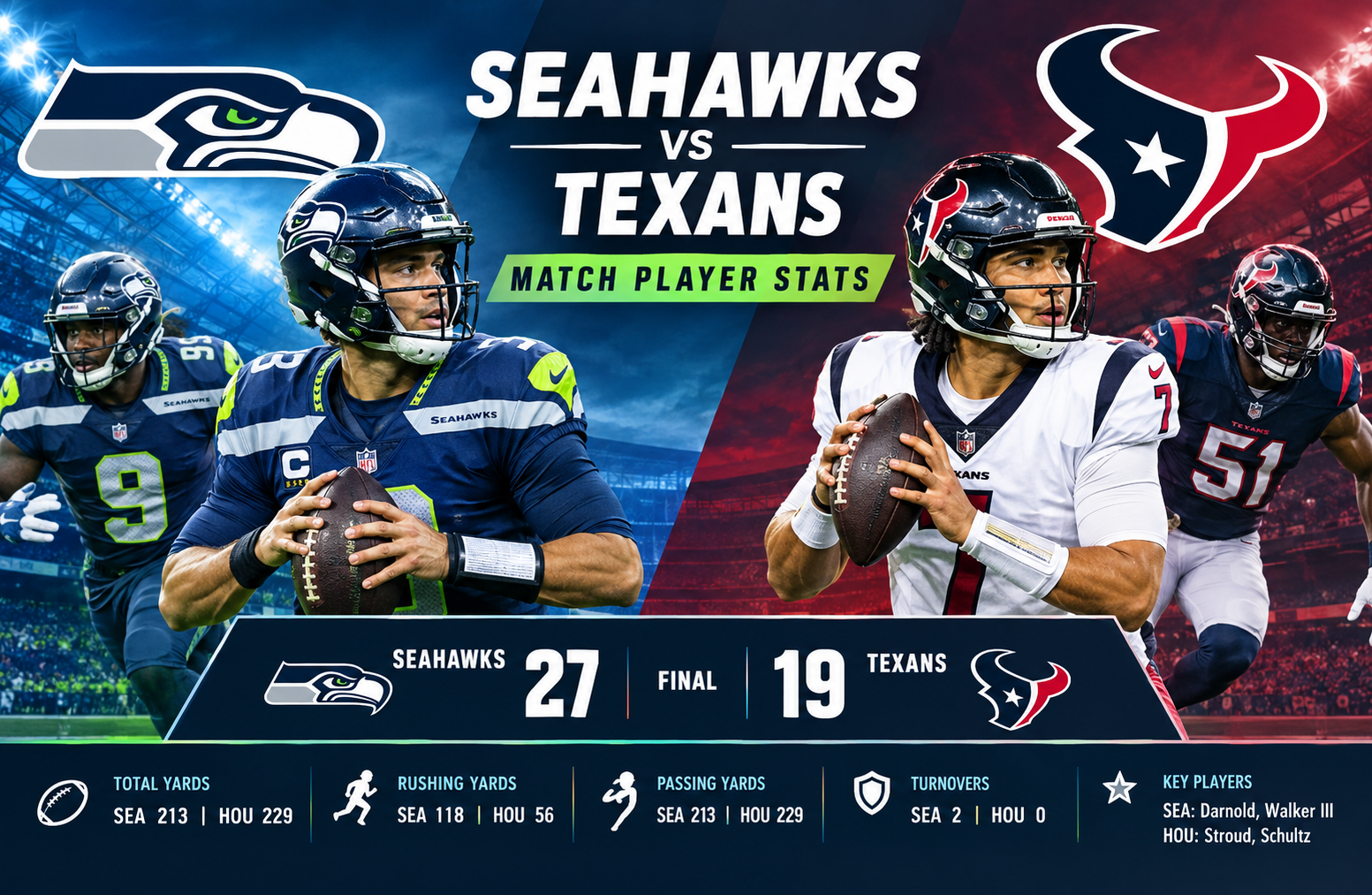seahawks vs texans match player stats