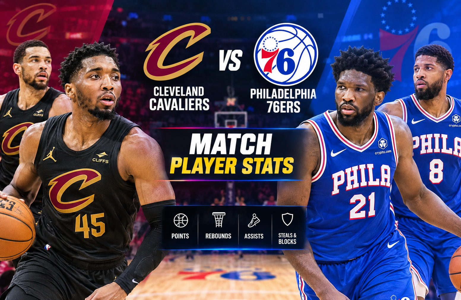 76ers vs Cleveland Cavaliers Match Player Stats