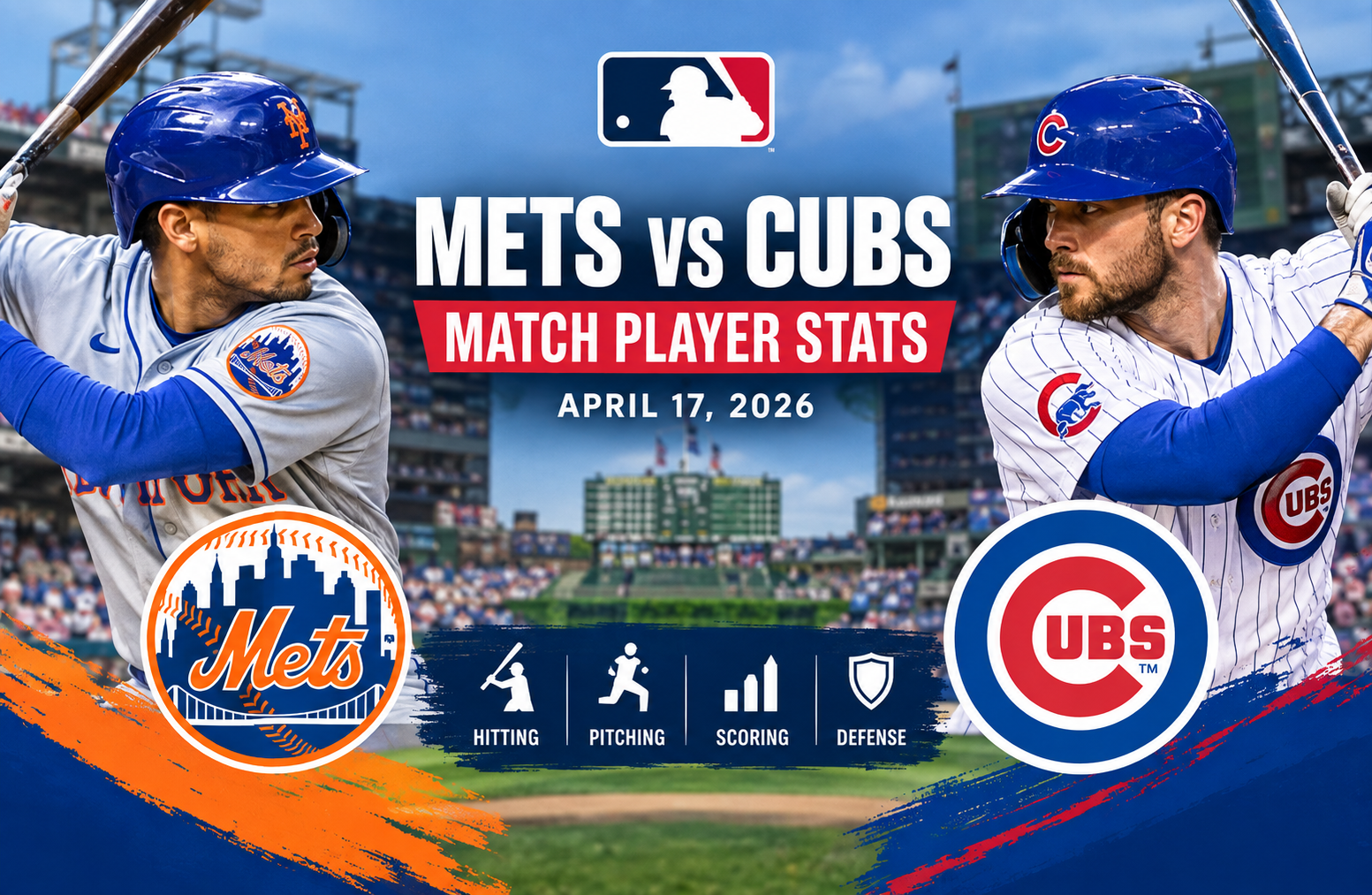 mets vs chicago cubs match player stats