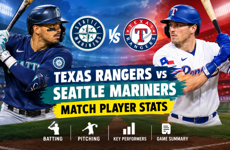 texas rangers vs seattle mariners match player stats