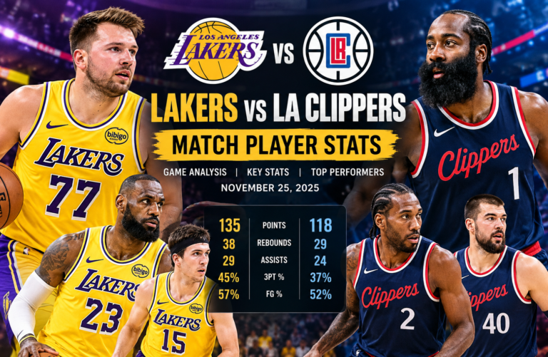 lakers vs la clippers match player stats