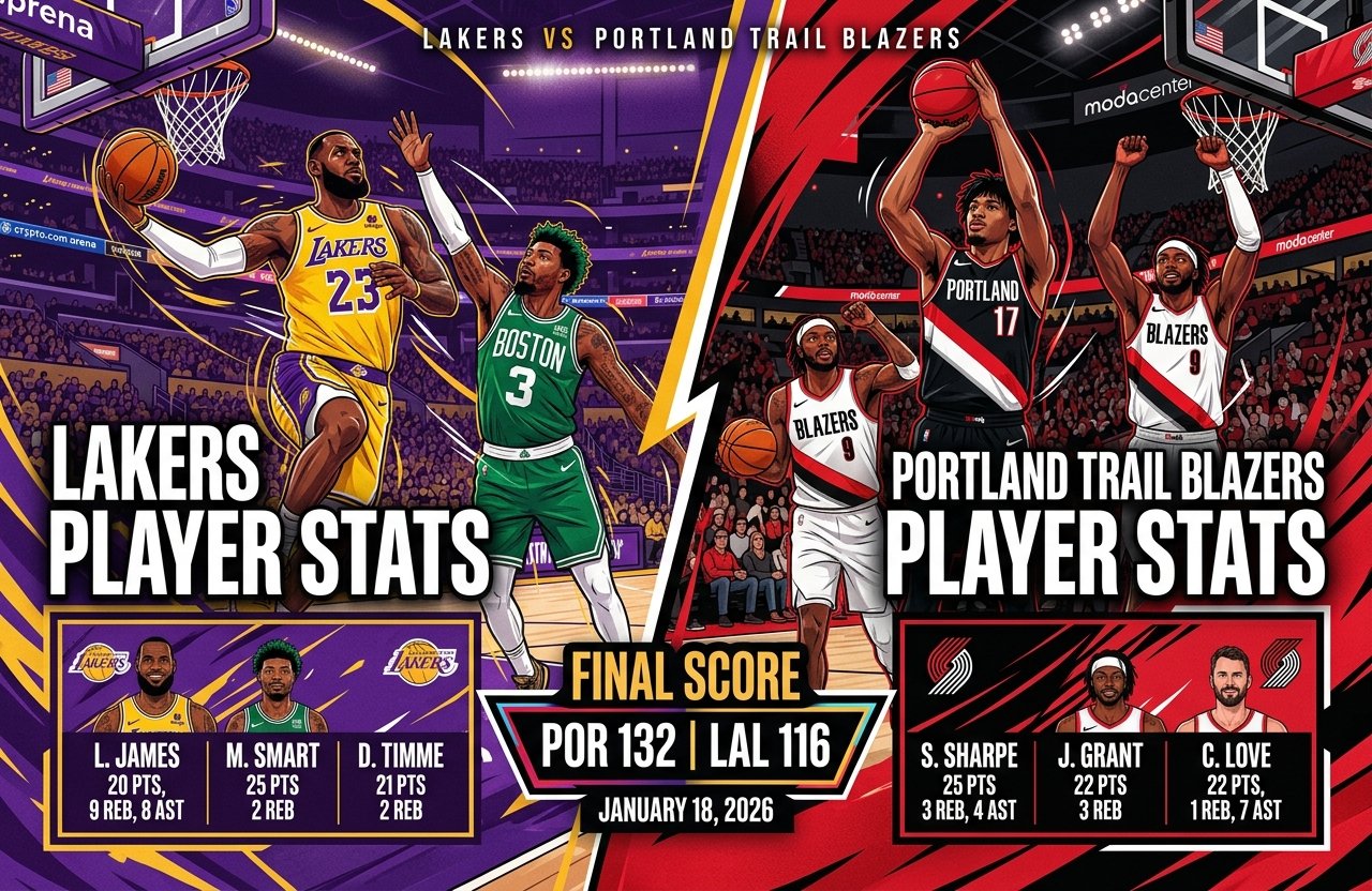 lakers vs portland trail blazers match player stats