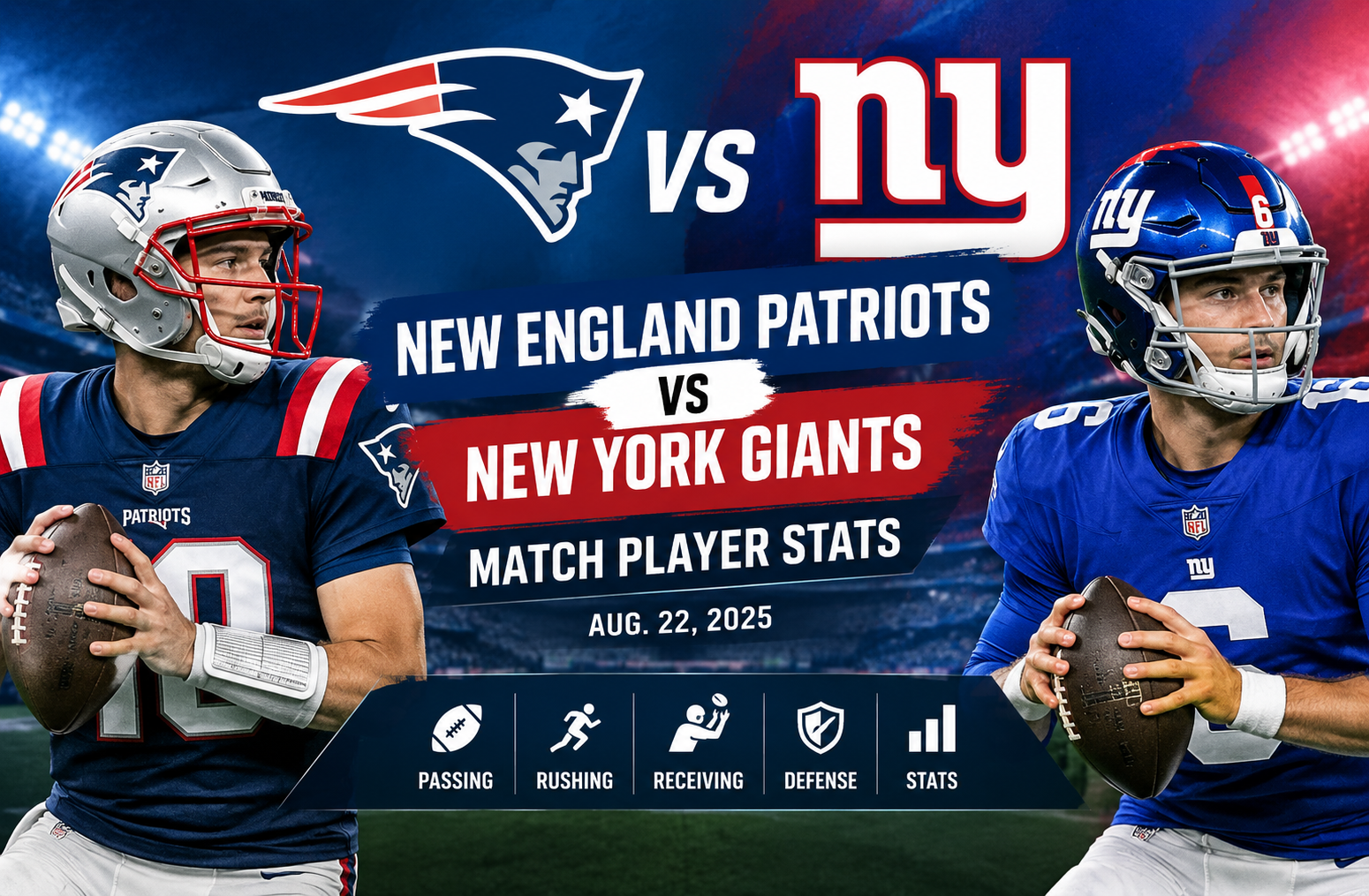 new england patriots vs new york giants match player stats