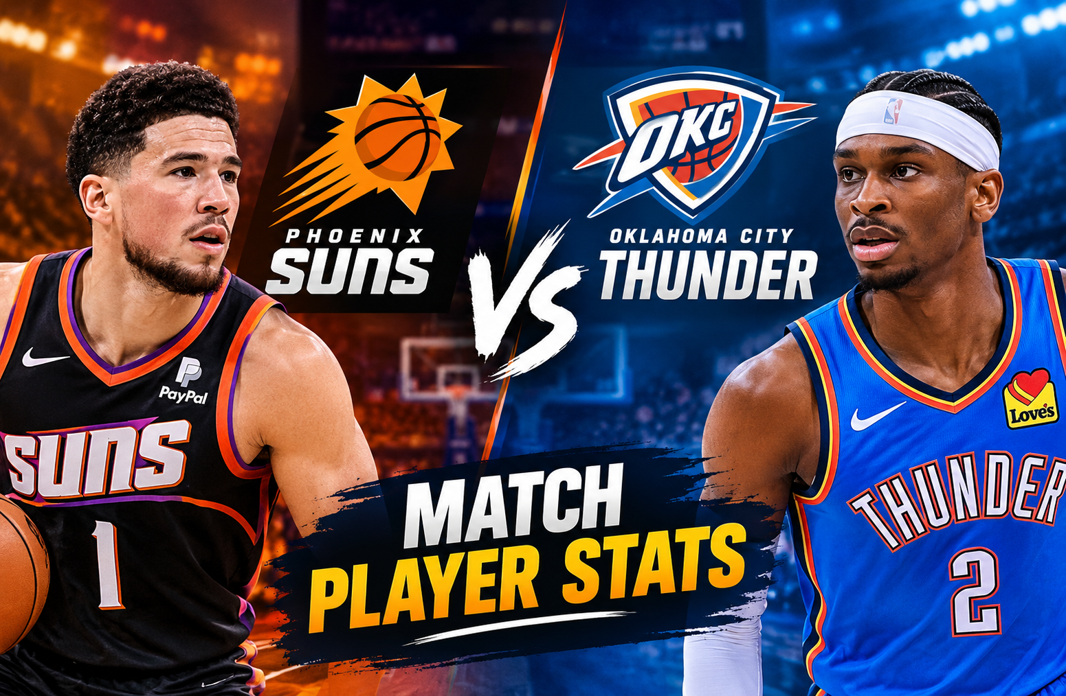phoenix suns vs oklahoma city thunder match player stats