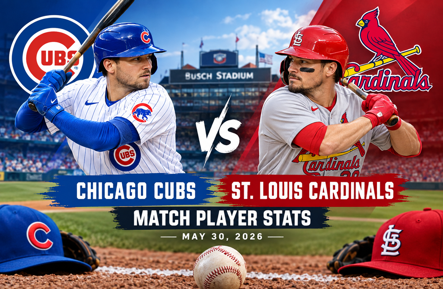 chicago cubs vs st. louis cardinals match player stats