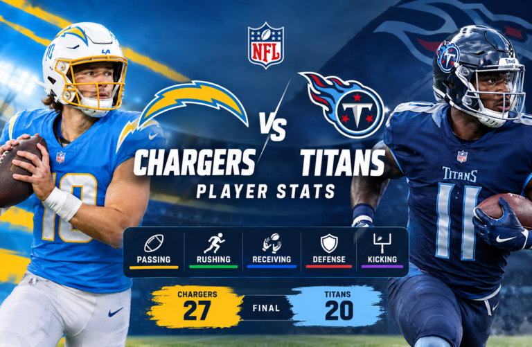 chargers vs tennessee titans match player stats