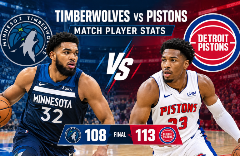 timberwolves vs detroit pistons match player stats
