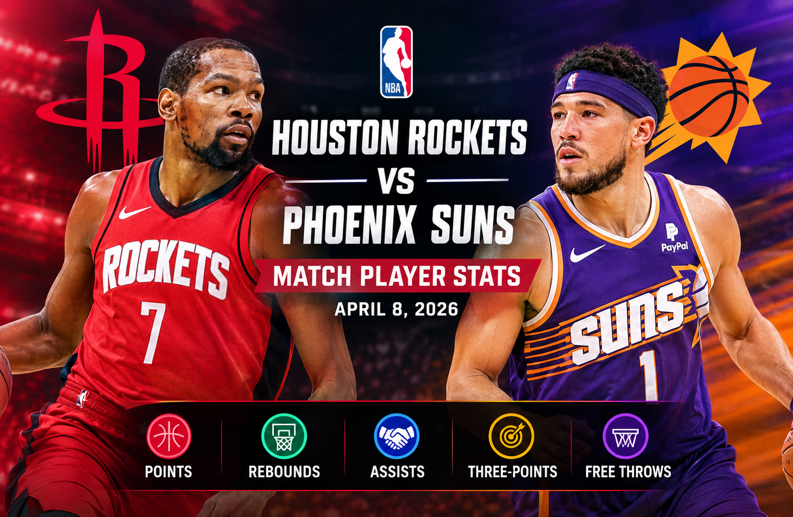 houston rockets vs phoenix suns match player stats