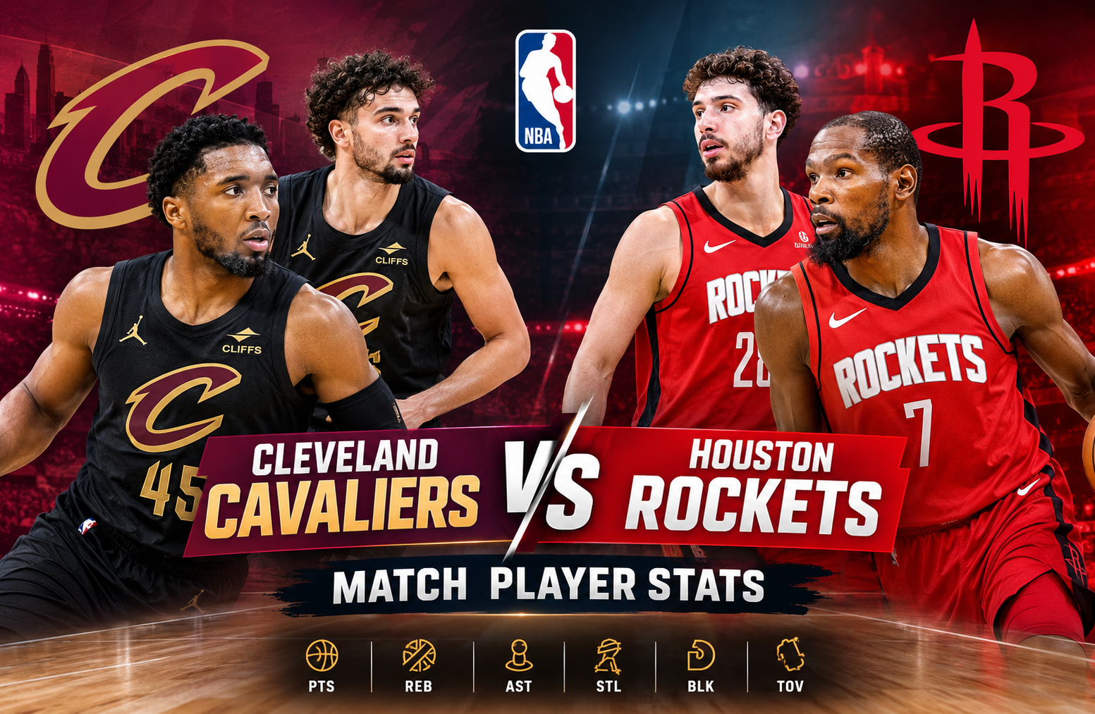 cleveland cavaliers vs houston rockets match player stats