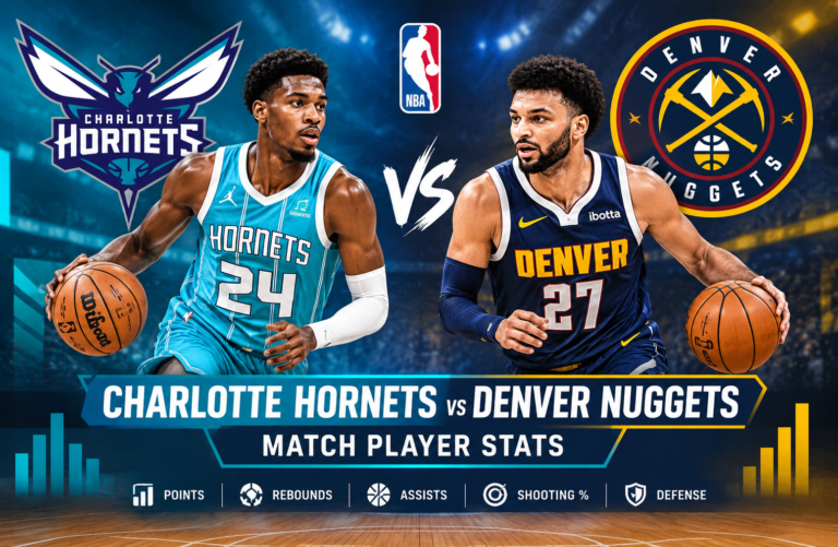 charlotte hornets vs denver nuggets match player stats