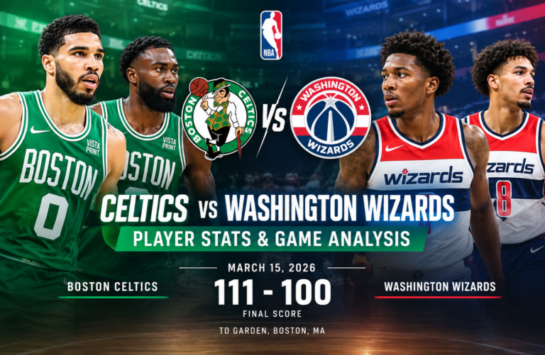 celtics vs washington wizards match player stats