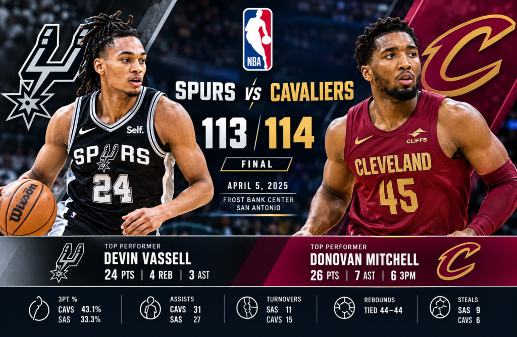 san antonio spurs vs cleveland cavaliers match player stats