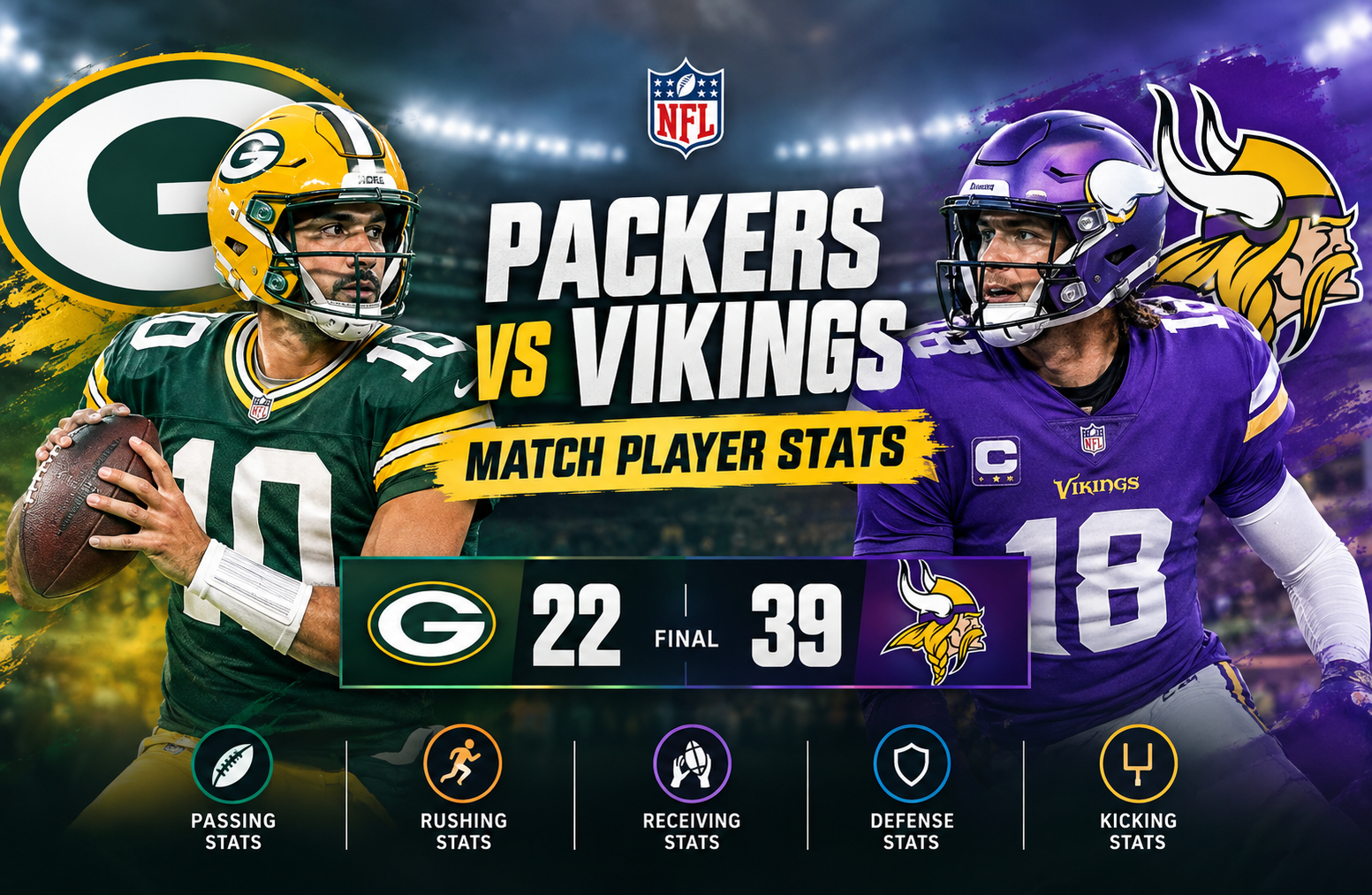 Green Bay Packers vs Minnesota Vikings Match Player Stats