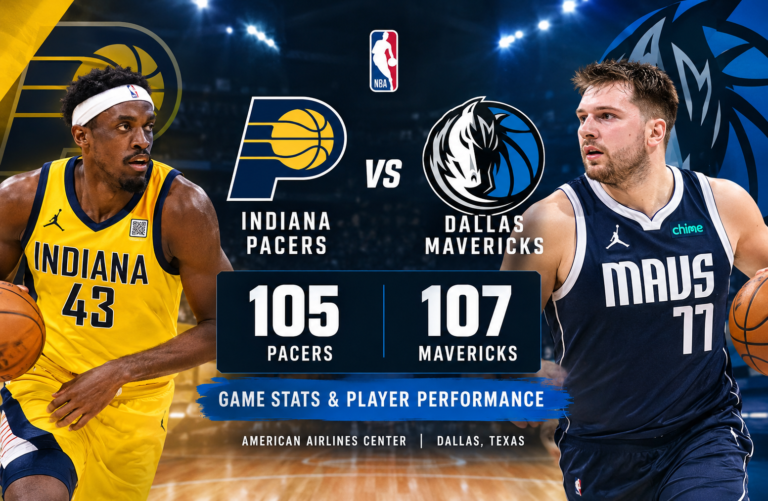 Pacers vs Dallas Mavericks Match Player Stats