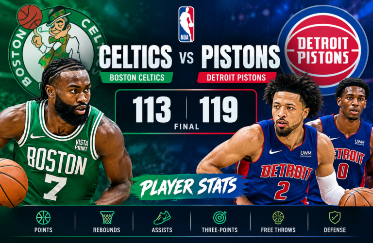 Celtics vs Detroit Pistons Match Player Stats