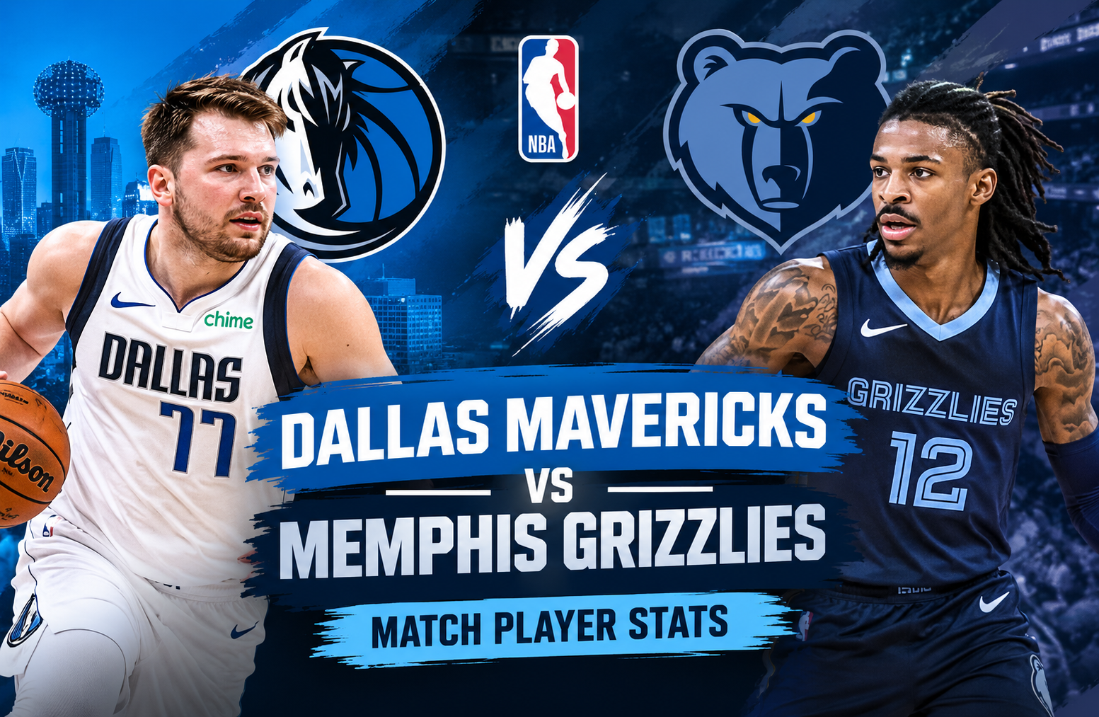 Dallas Mavericks vs Memphis Grizzlies Match Player Stats