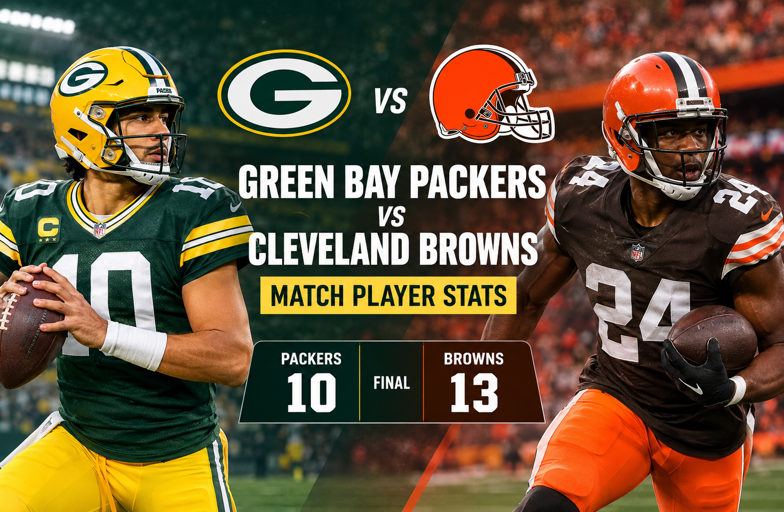 Green Bay Packers vs Cleveland Browns Match Player Stats