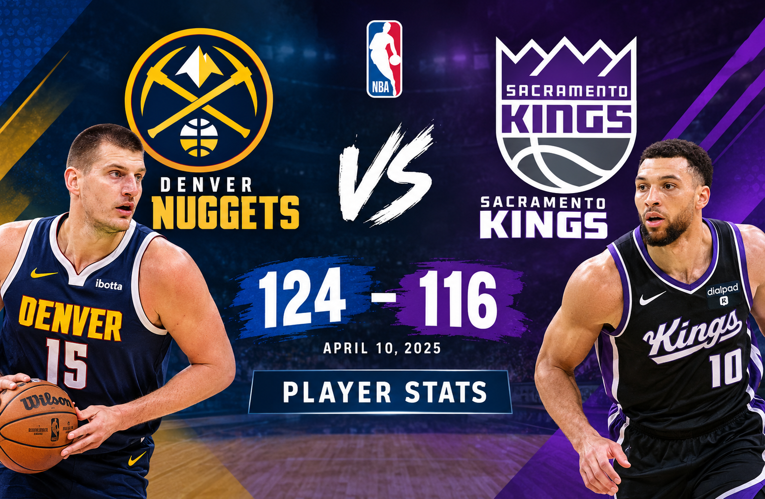 Denver Nuggets vs Sacramento Kings Match Player Stats