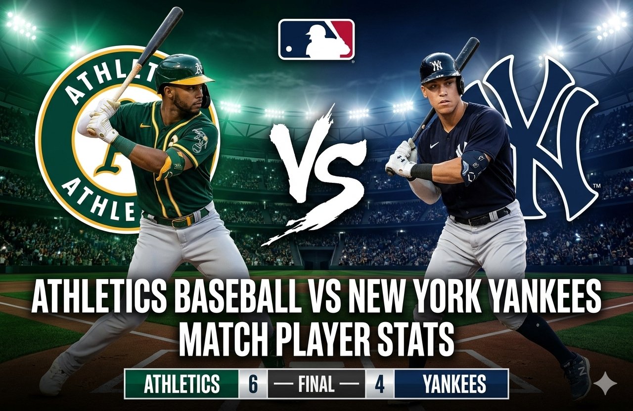 athletics baseball vs new york yankees match player stats