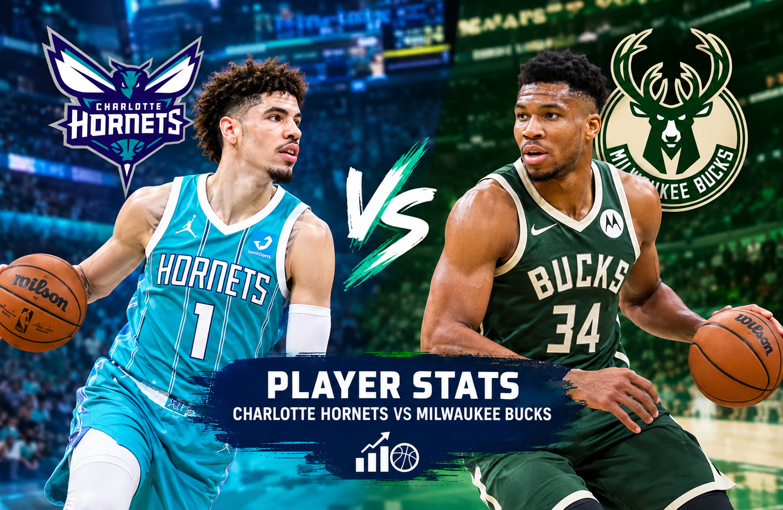 Charlotte Hornets vs Milwaukee Bucks Match Player Stats