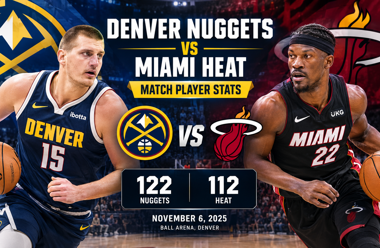 Denver Nuggets vs Miami Heat Match Player Stats